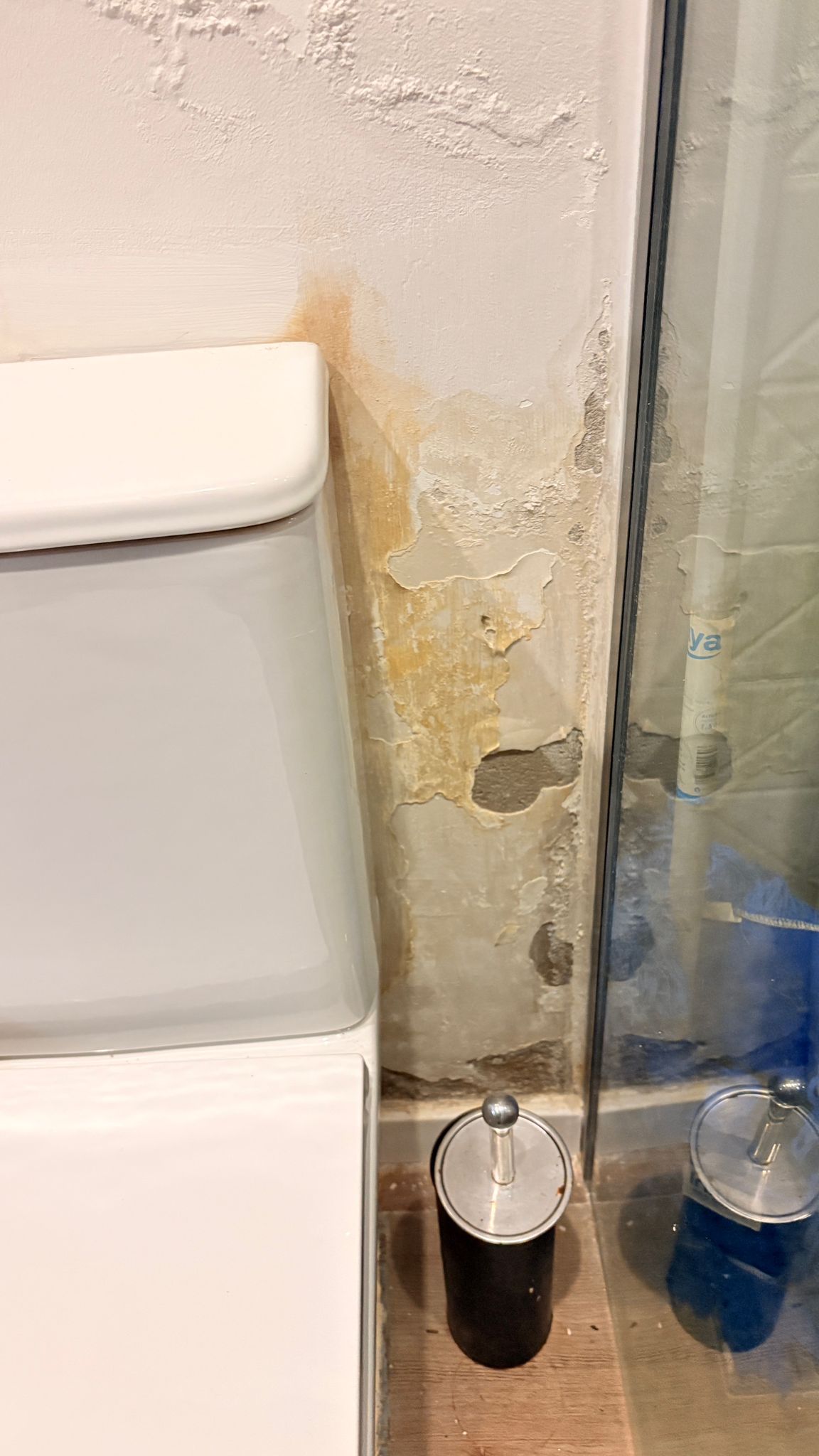 Humedad por fuga en baño — detección y reparación Terrassa